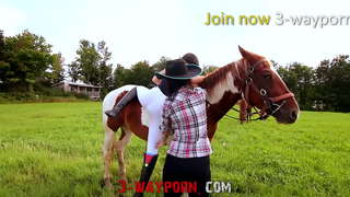 3Way պոռնո Սեքս է Ընտանեկան ֆերմայում