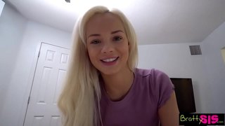 Poeth Cam Sis Elsa Jean Llafur Ei Horny Cam Brawd Arian Ar Gyfer Ei Ceiliog